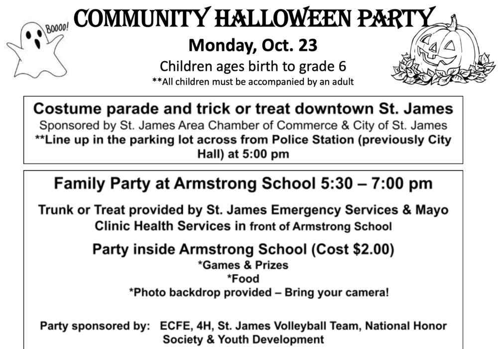 Community Halloween Party October 23 Northside Elementary School