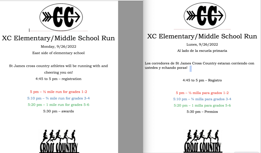 Elementary CC Fun Run TODAY!!!