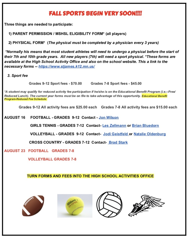 Fall Sports to Begin Soon