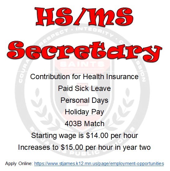 HS/MS Secretary Advertisement 