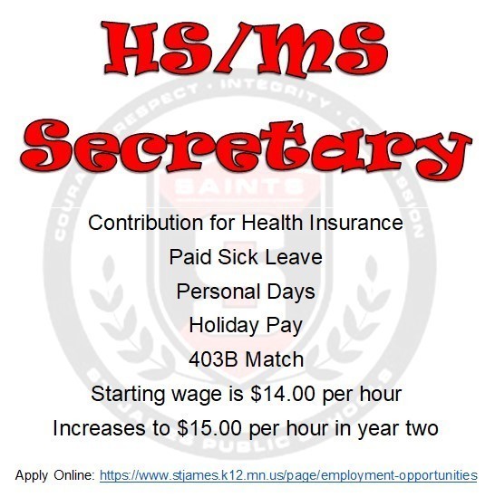 HS/MS Secretary Advertisement