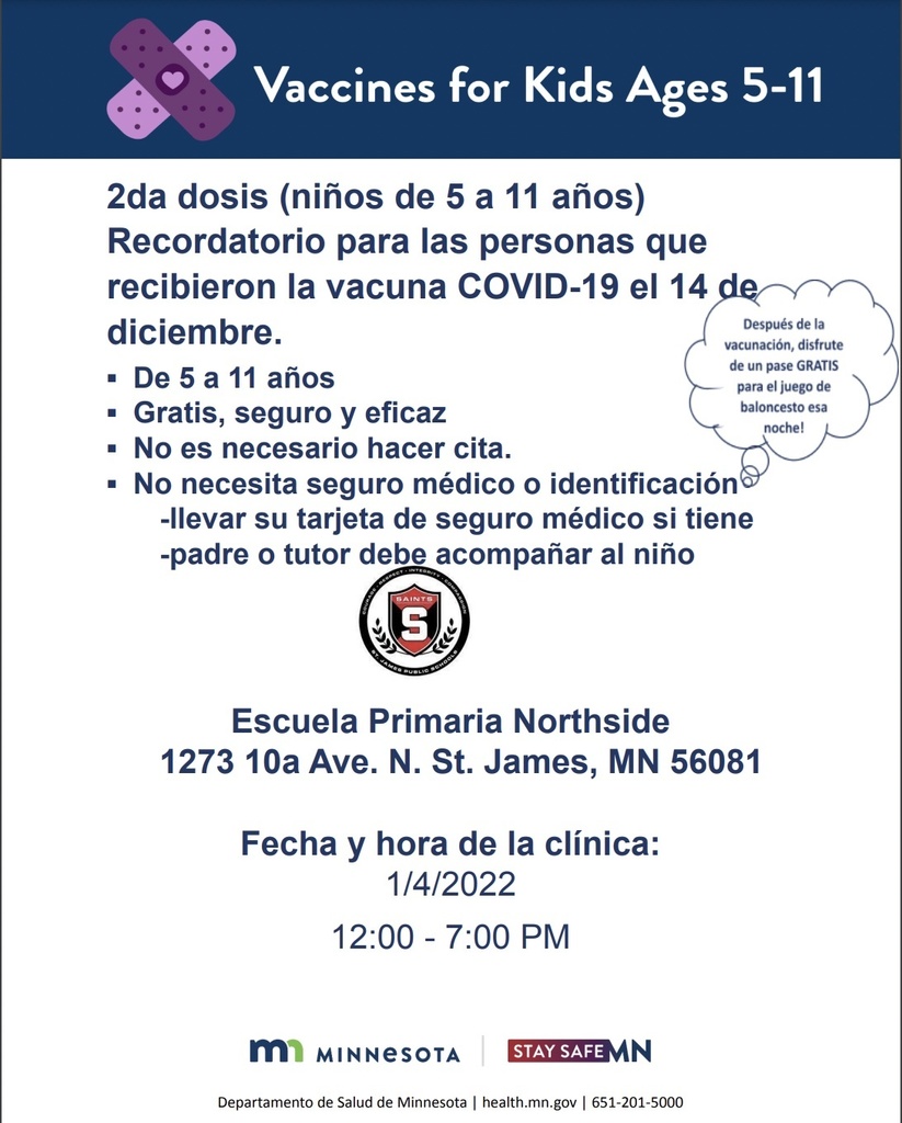 Spanish St. James Vaccine Clinic 1-4-2022